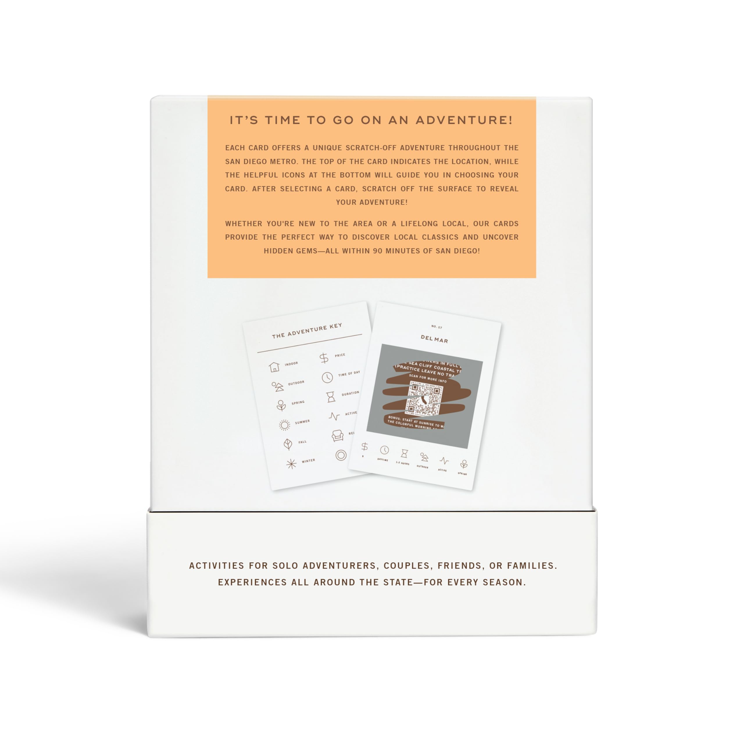 Durable packaging protecting the Reach International Outfitters San Diego card deck during travel.