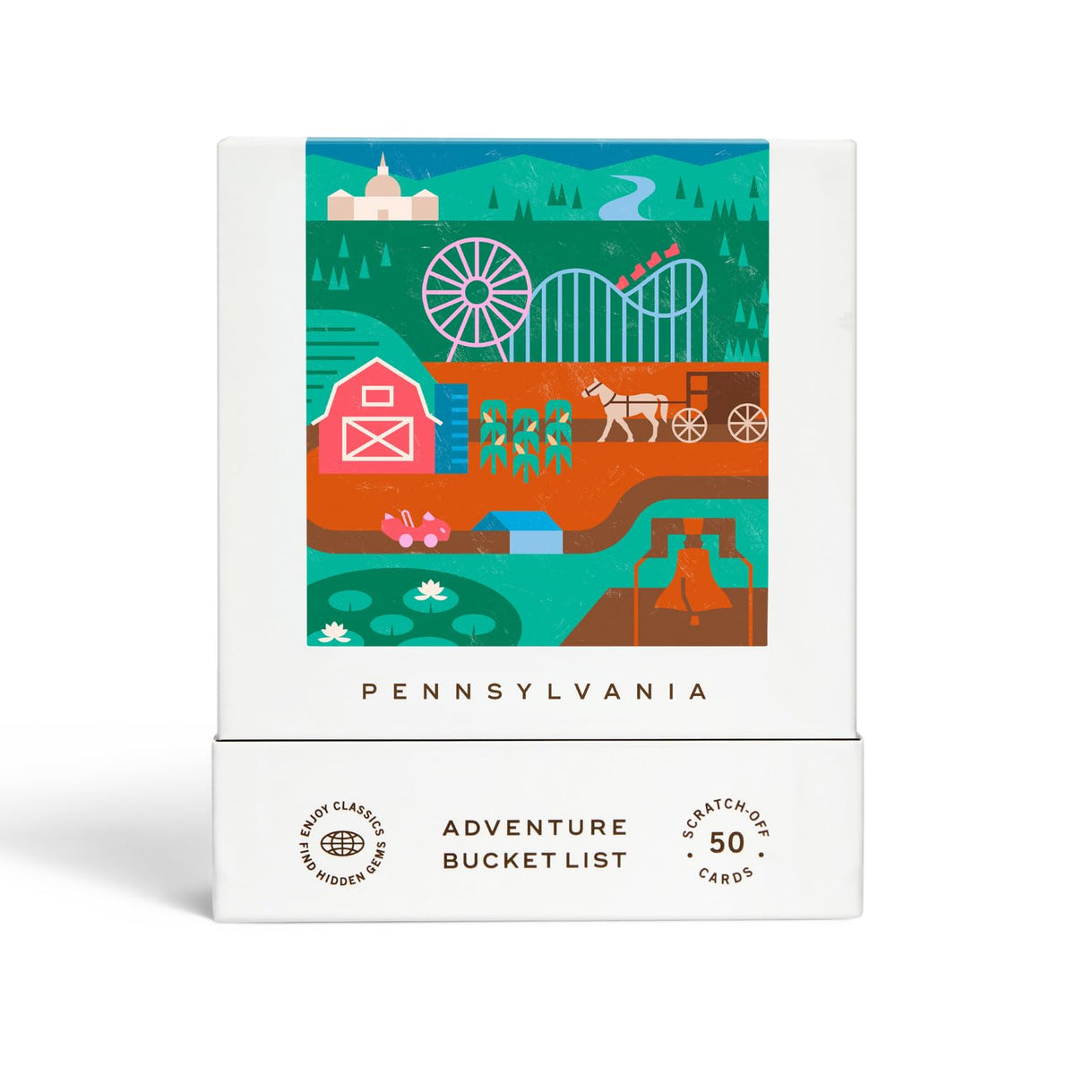 Reach International Outfitters scratch-off card surface for weekend planning and new explorations.