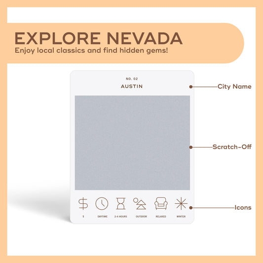 Scratch-off card detail from Reach International Outfitters helps reveal your next Nevada adventure.