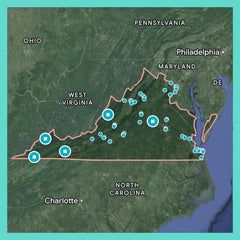 Reach International Outfitters Virginia Adventure season icons guide timing.