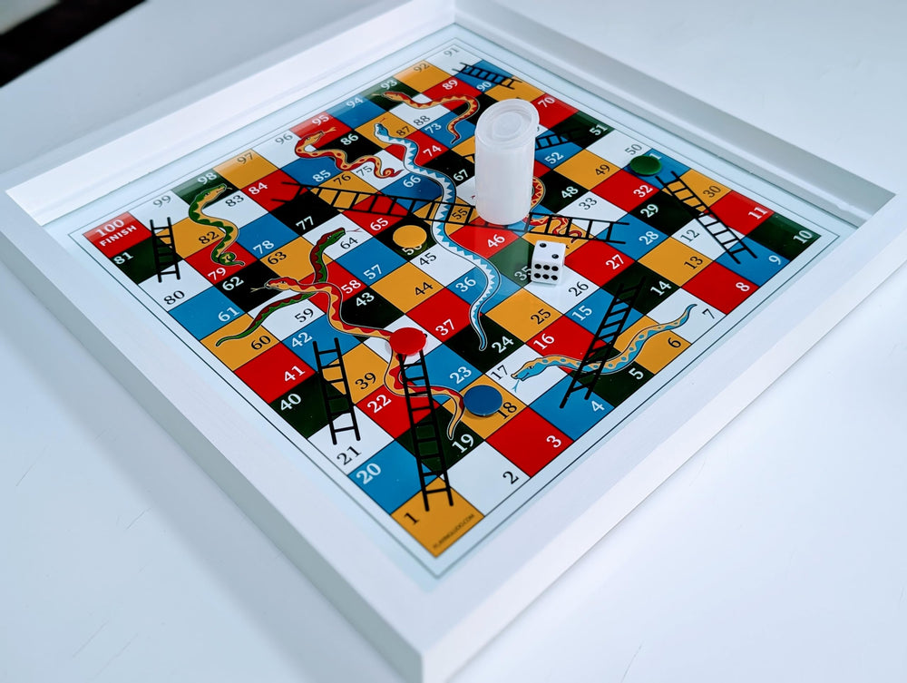 Real Glass Top Game Board Ludo variant for family-friendly fun