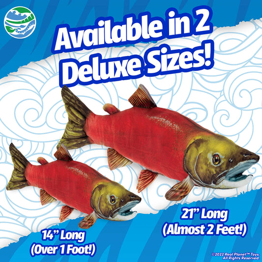 Real Planet Sockeye Salmon Plush colorful body ideal for play