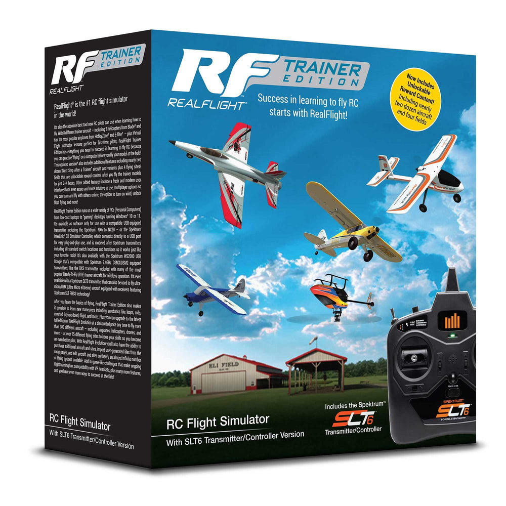 REALFLIGHT Trainer Edition six trainer airplanes offer realistic practice options.