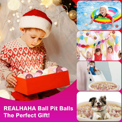 Realhaha ball pit balls used in a play tent create a colorful space.