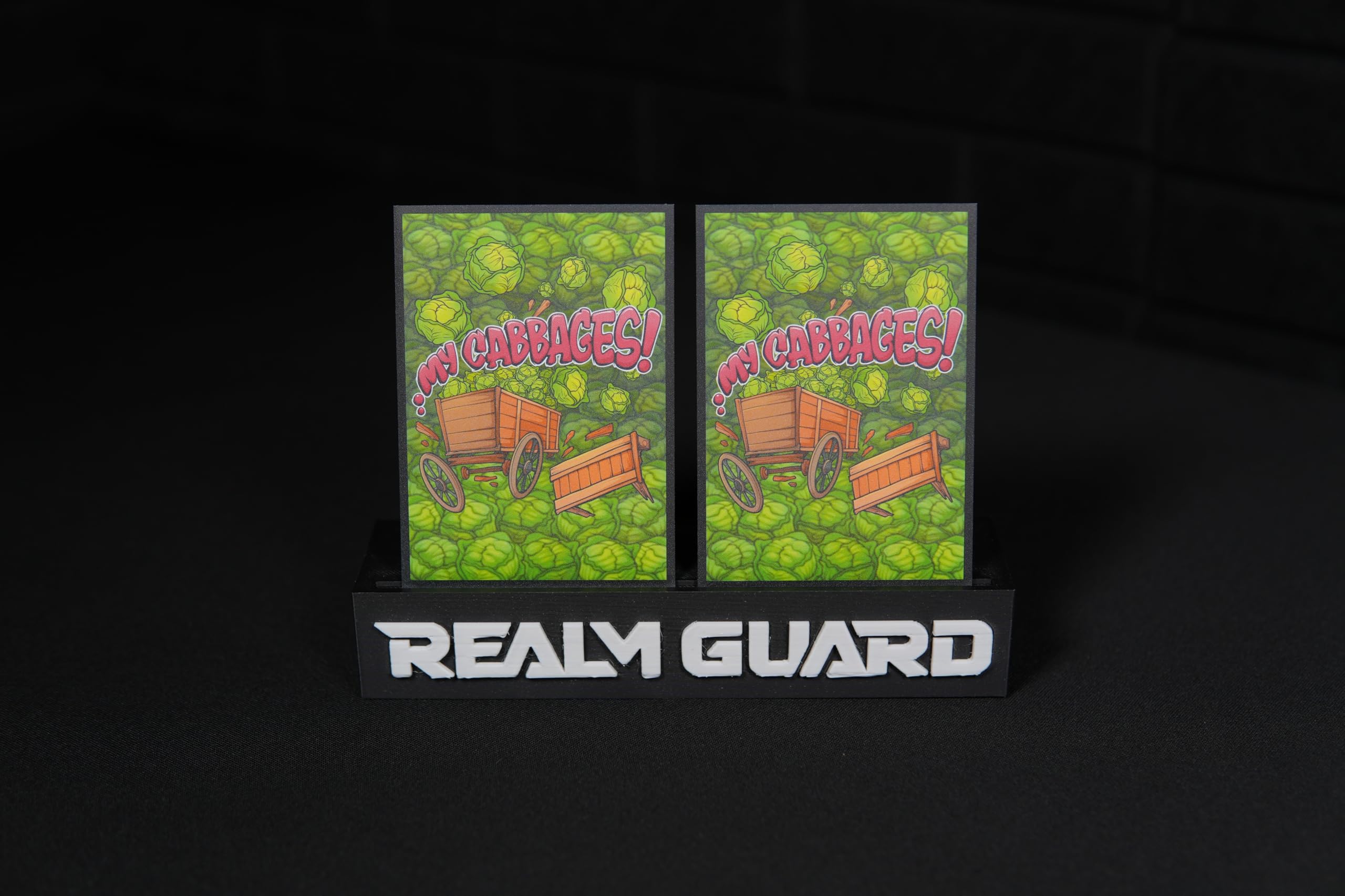 Realm Guard 105 sleeves showing a semi-gloss front for vibrant card art.