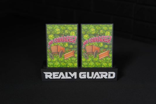 Realm Guard 105 sleeves showing a semi-gloss front for vibrant card art.