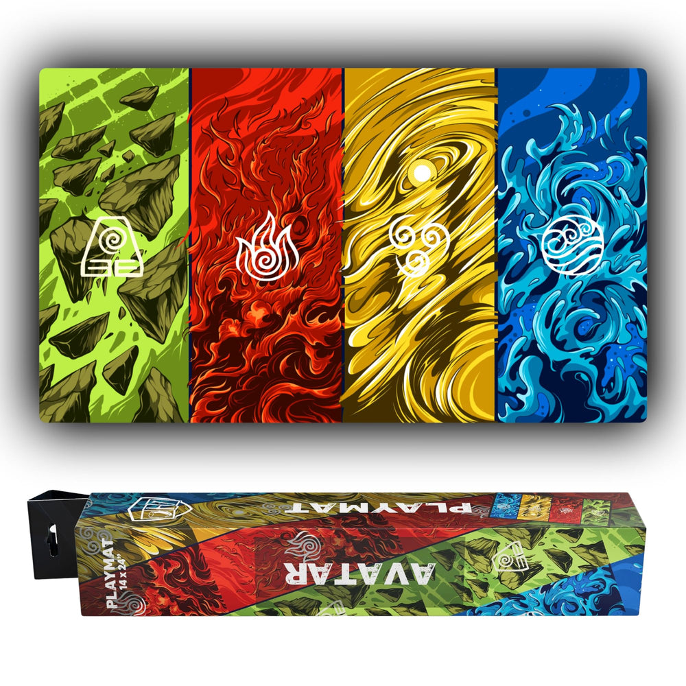 Realm Guard 14x24 playmat featuring four elements for stable play during games.