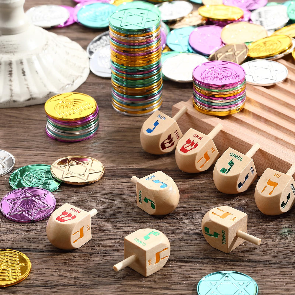 Realspring multicolor Hanukkah coins in bags for easy gifting