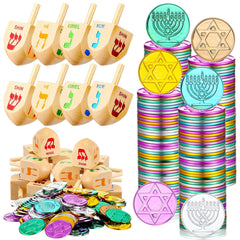 Realspring Hanukkah coins with silver glow for festive decor and play