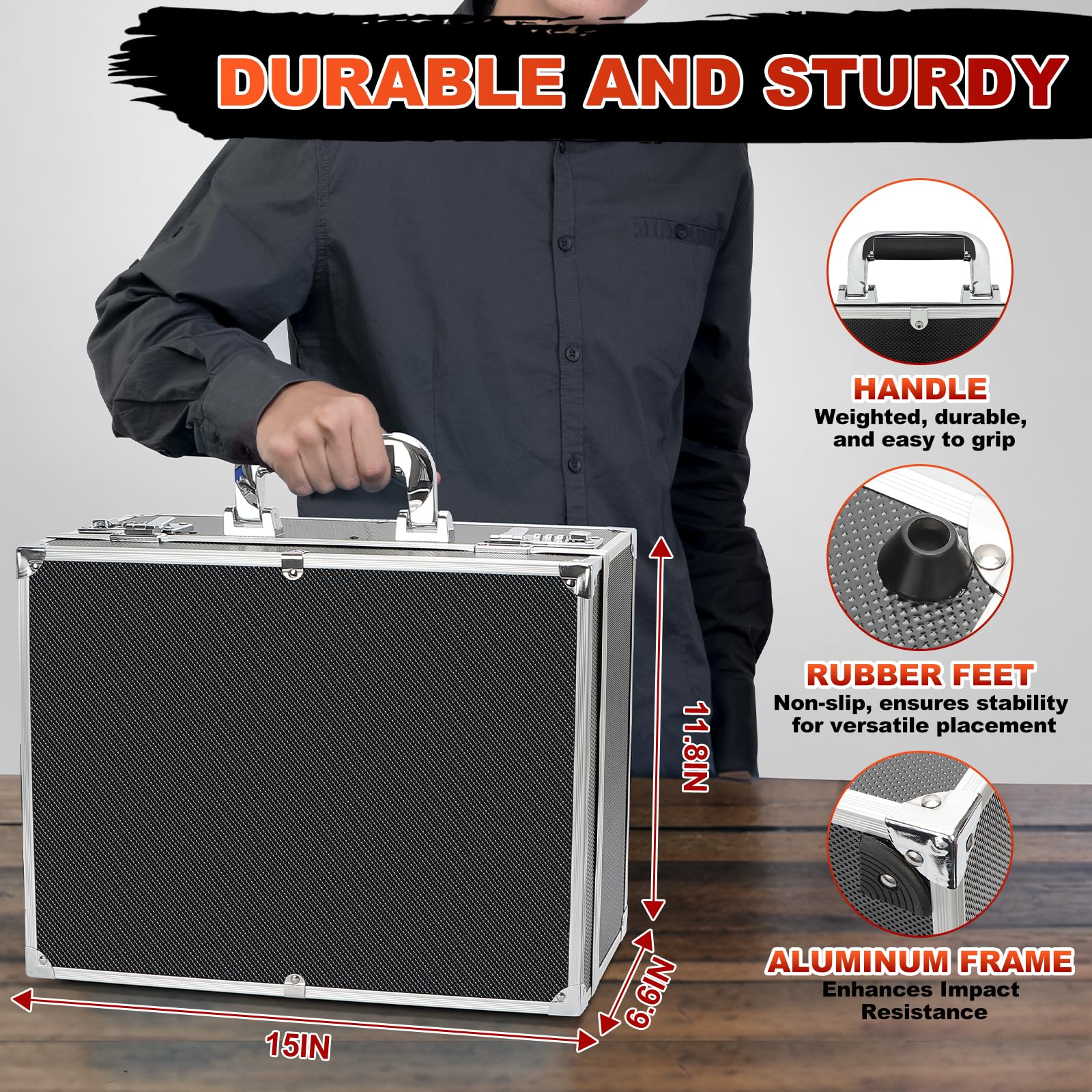 Secure dual combination locks on the REAQUE card box