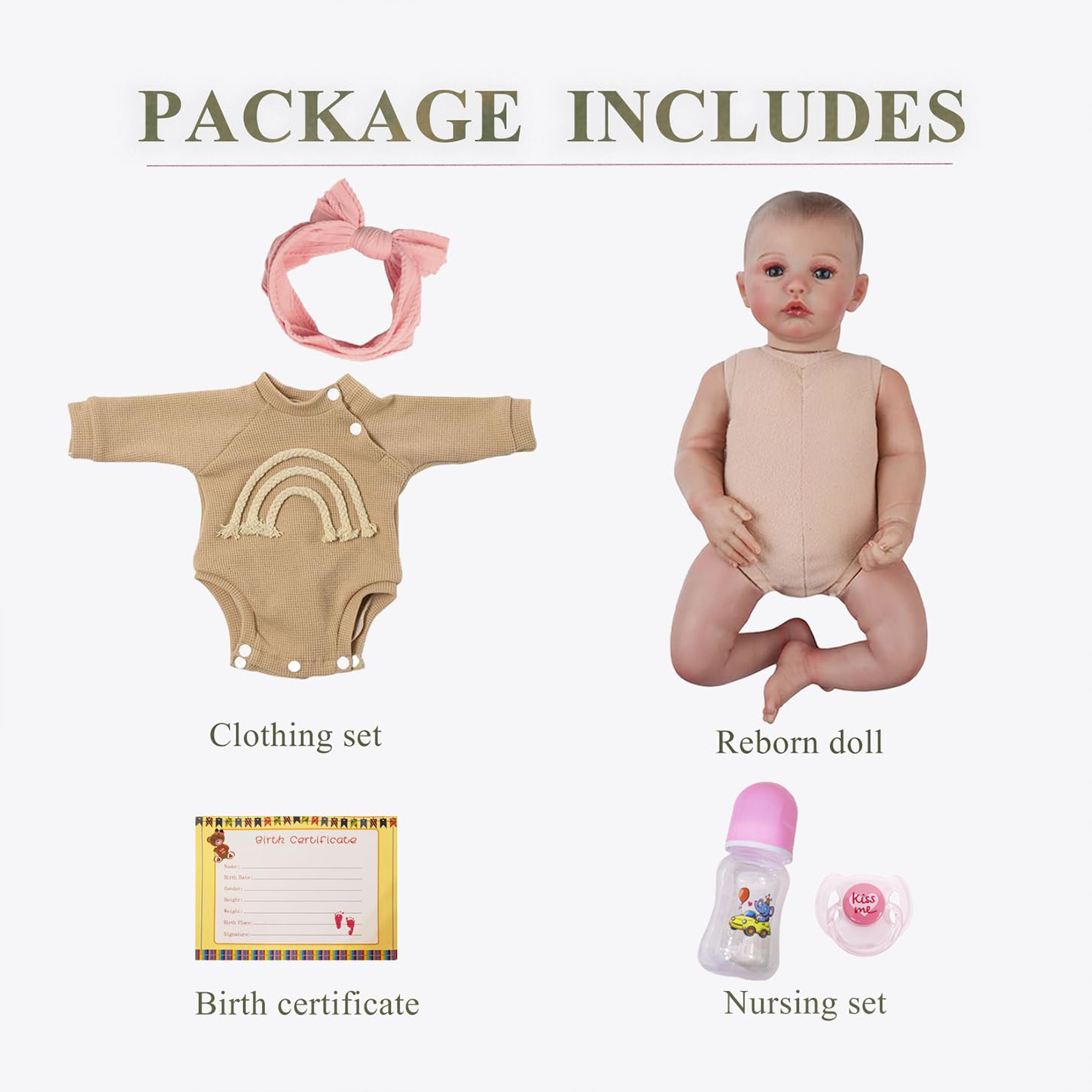 Reborn Baby Dolls Girl gift set is packaged beautifully for gifting.