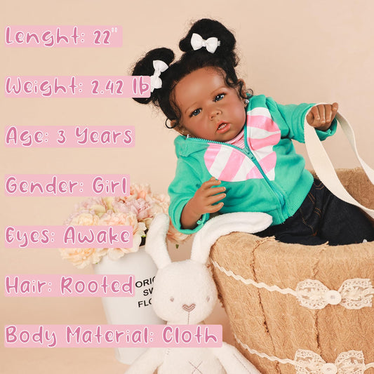 Rebornova reborn baby doll 20-inch realistic body for nurturing pretend play