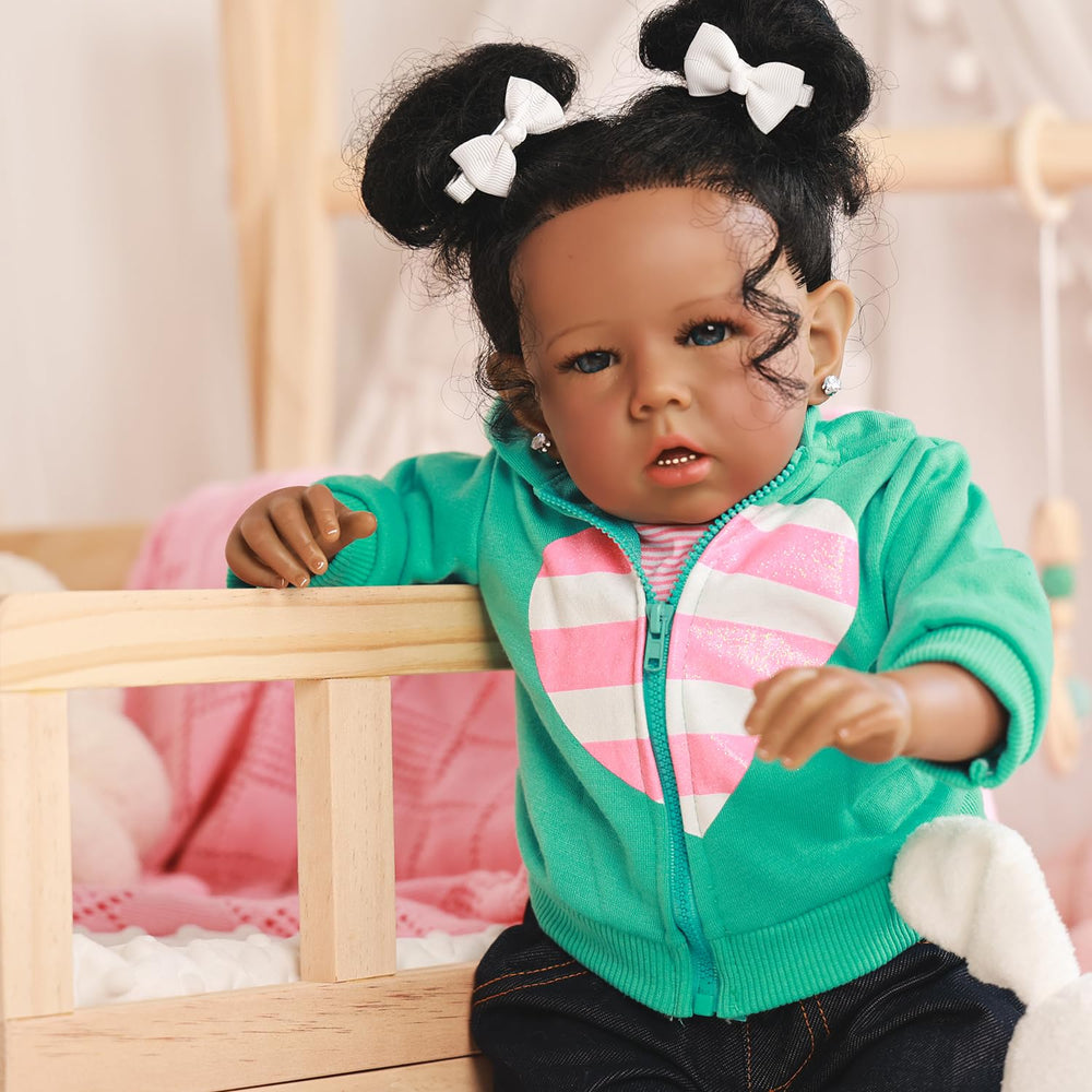 Rebornova reborn baby doll cloth body allows cozy dressing and posing