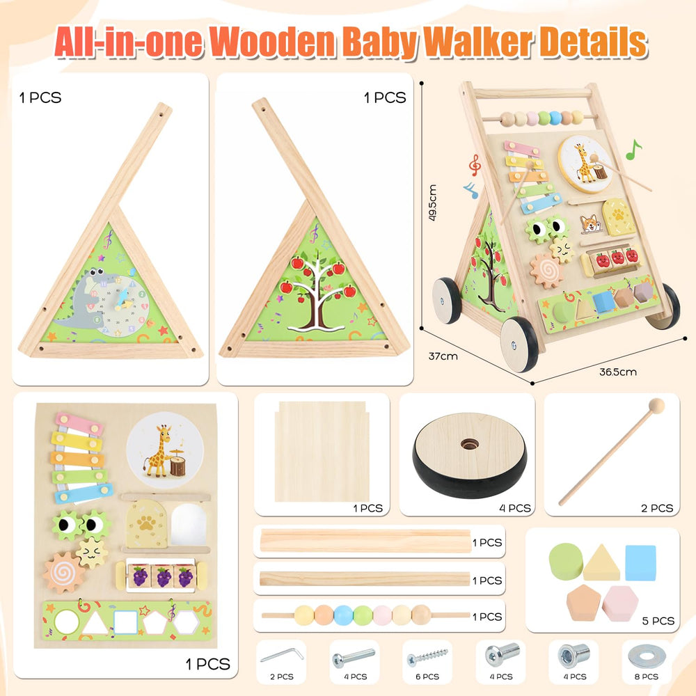 Receka montessori activity center for babies encourages exploration of colors and shapes