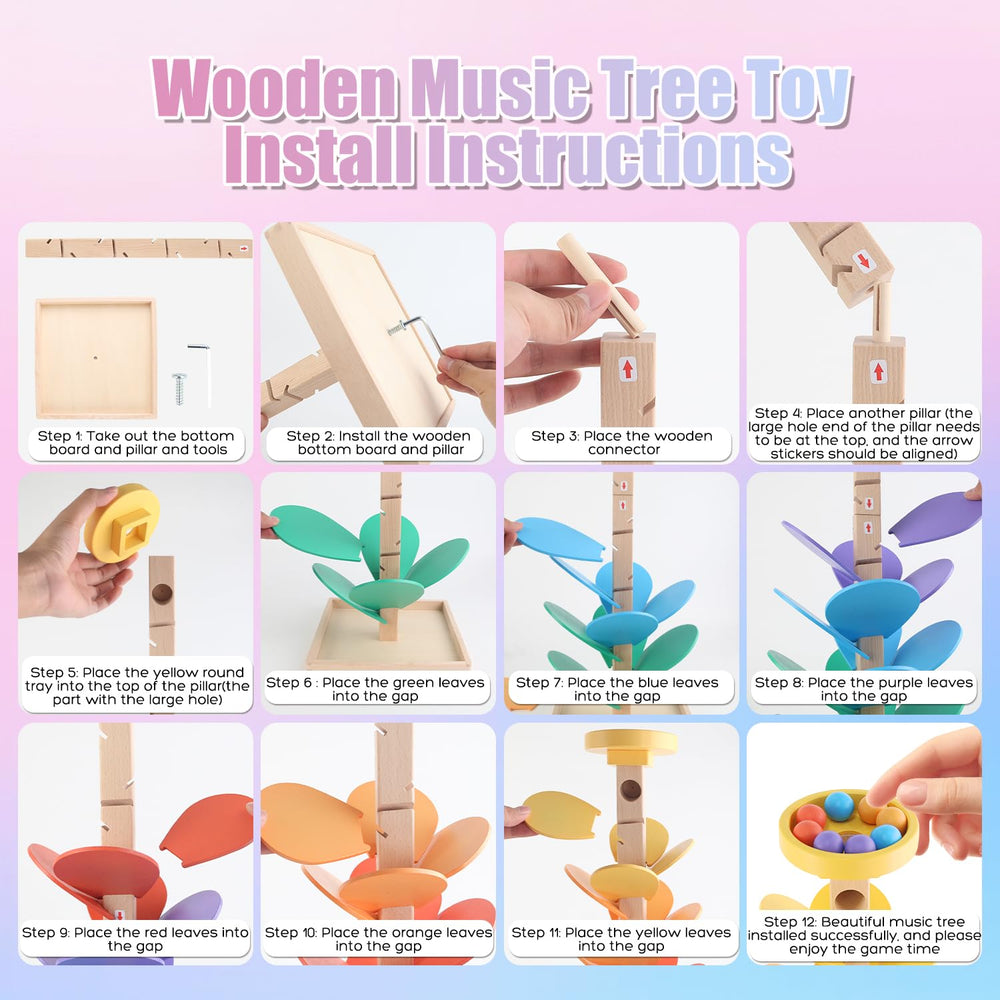 RECEKA marble run tree pillars provide sturdy support for durable play.