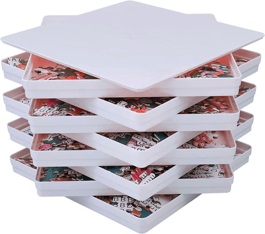 RECHIATO 8-sorting-trays-with-lid neatly organizes puzzle pieces for easy sorting