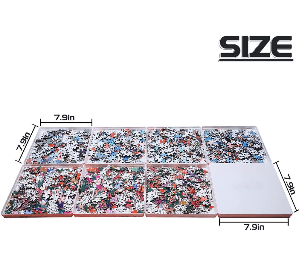 RECHIATO puzzle-piece-storage-tray-grouping keeps colors and shapes sorted for faster assembly