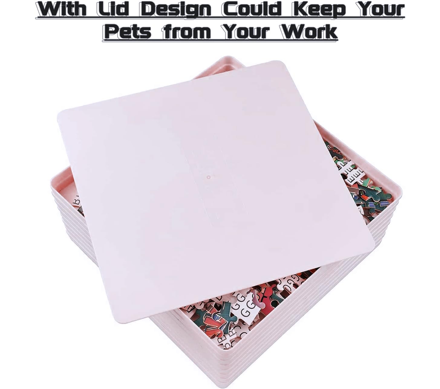 RECHIATO stackable-puzzle-trays portable organizers for shared puzzle nights