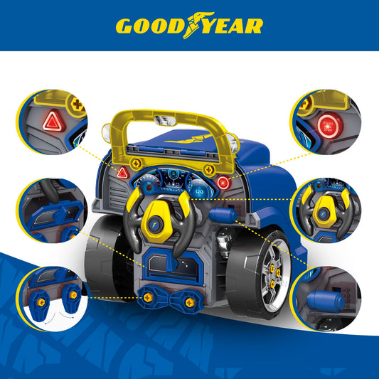 Red Toolbox Good Year engine removable parts close-up highlights hands-on learning opportunities.