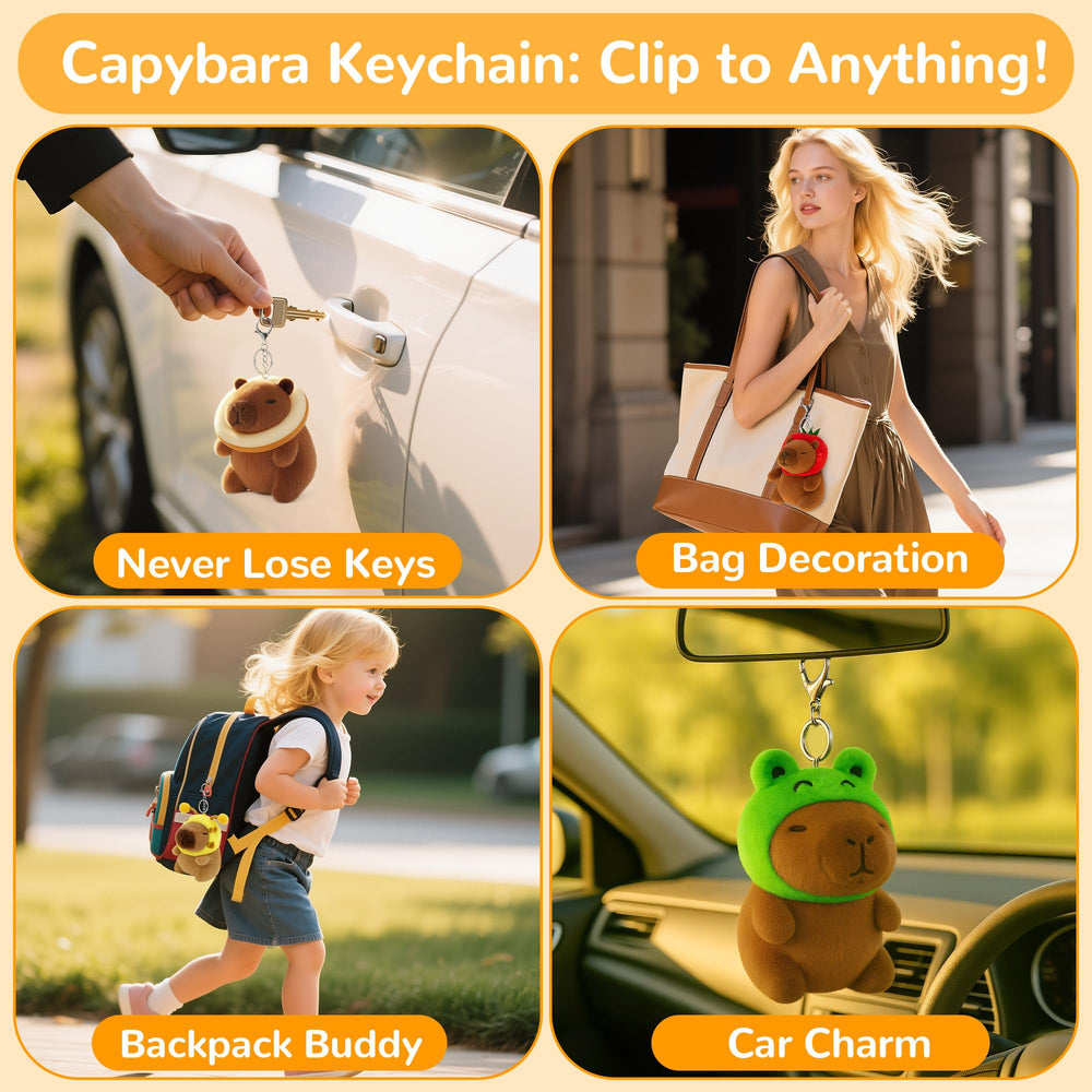 Redaica capybara plush keychain, reinforced stitching, durable for daily use.
