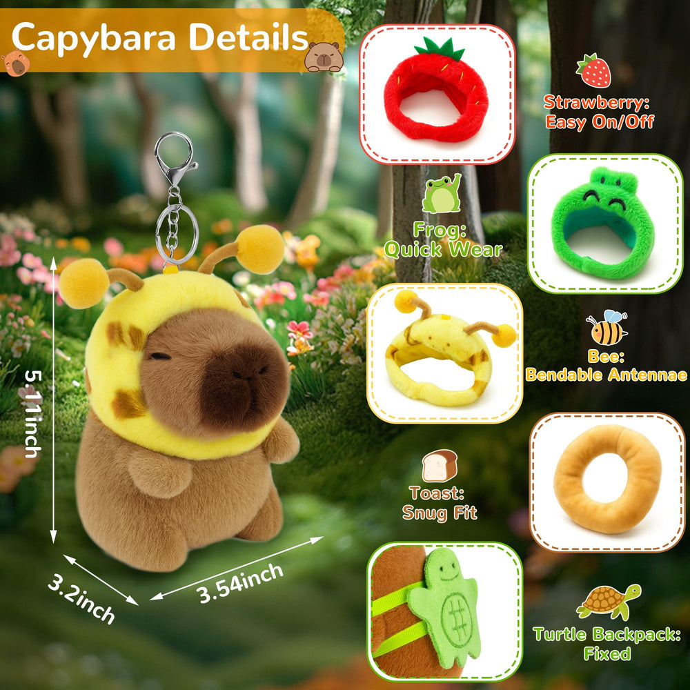 Redaica capybara plush keychain, easy-clean design for busy days.