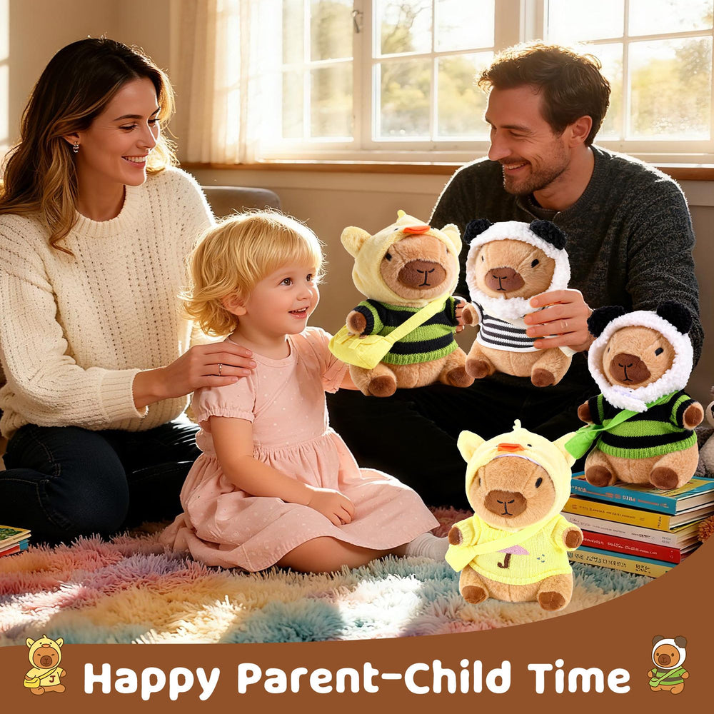 redaica capybara plush set featuring backpacks for mix-and-match play.