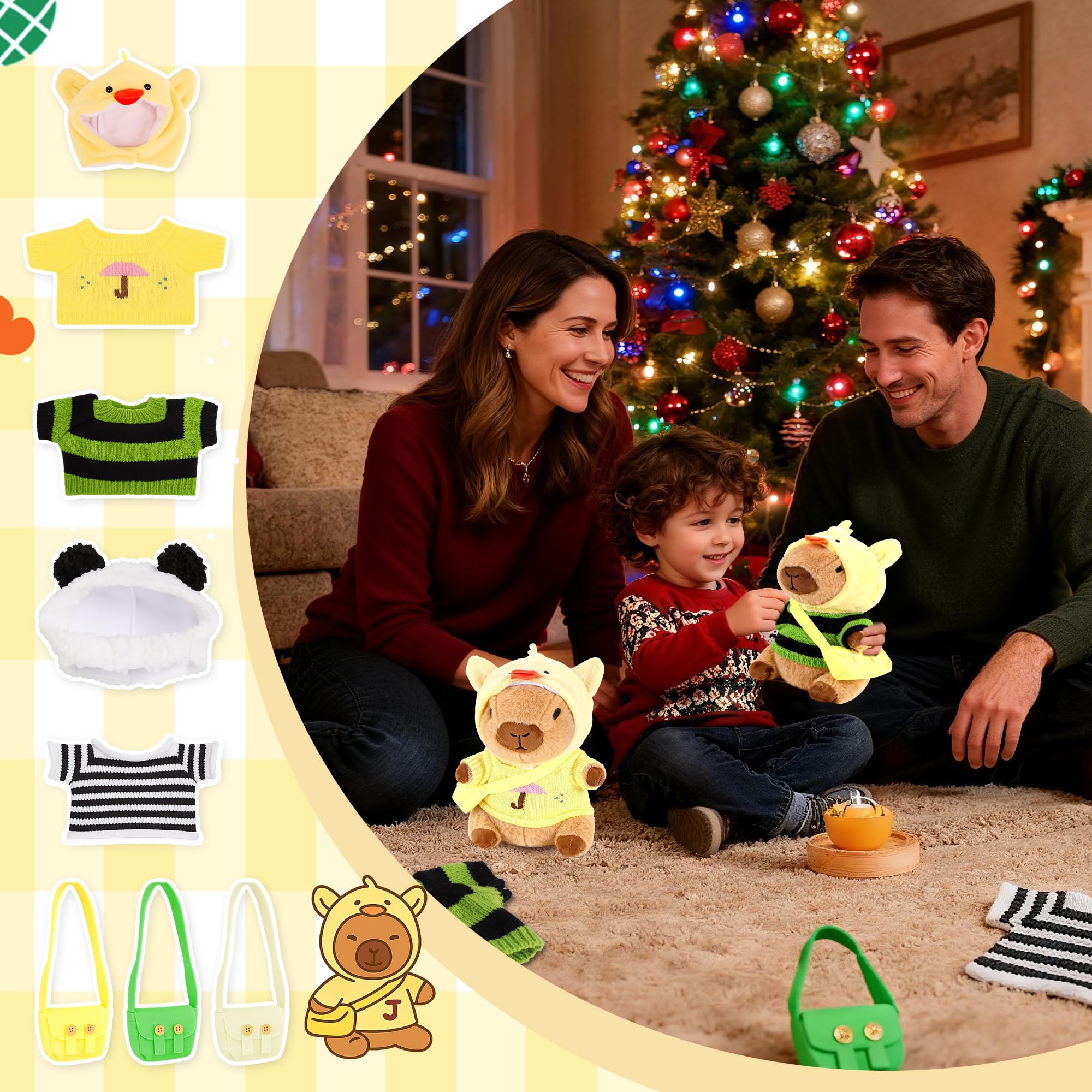redaica capybara plush outfit kit supports imaginative dress-up play.