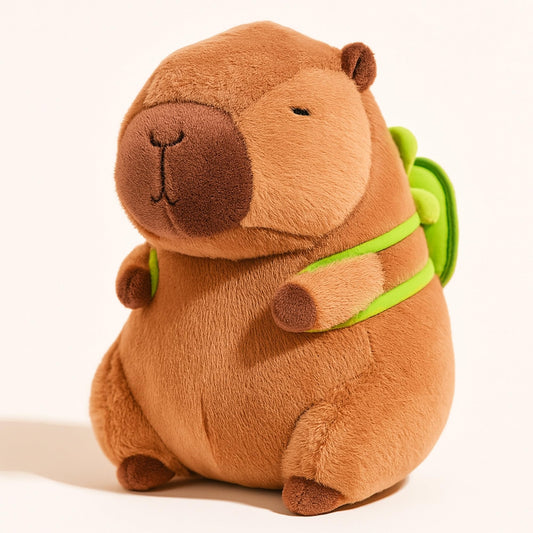 REDAICA capybara plush with turtle backpack, ideal for imaginative play and cozy companionship.