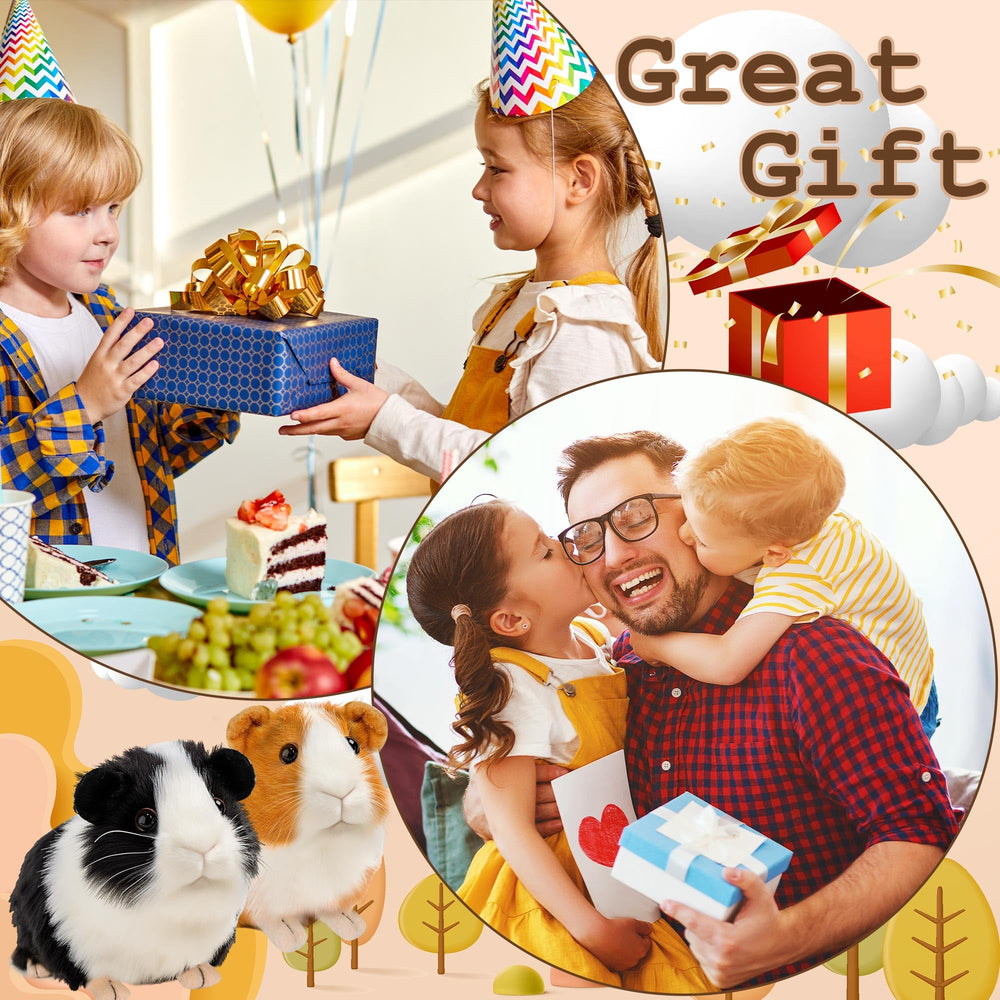 Redaica guinea pig plush with sparkling eyes for lifelike charm and playful pretend fun.