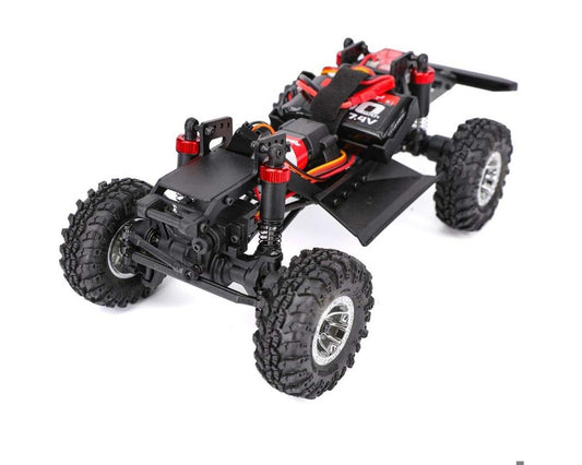 Redcat Racing Ascent 18 Scout II with LED headlights illuminating a trail for night crawling