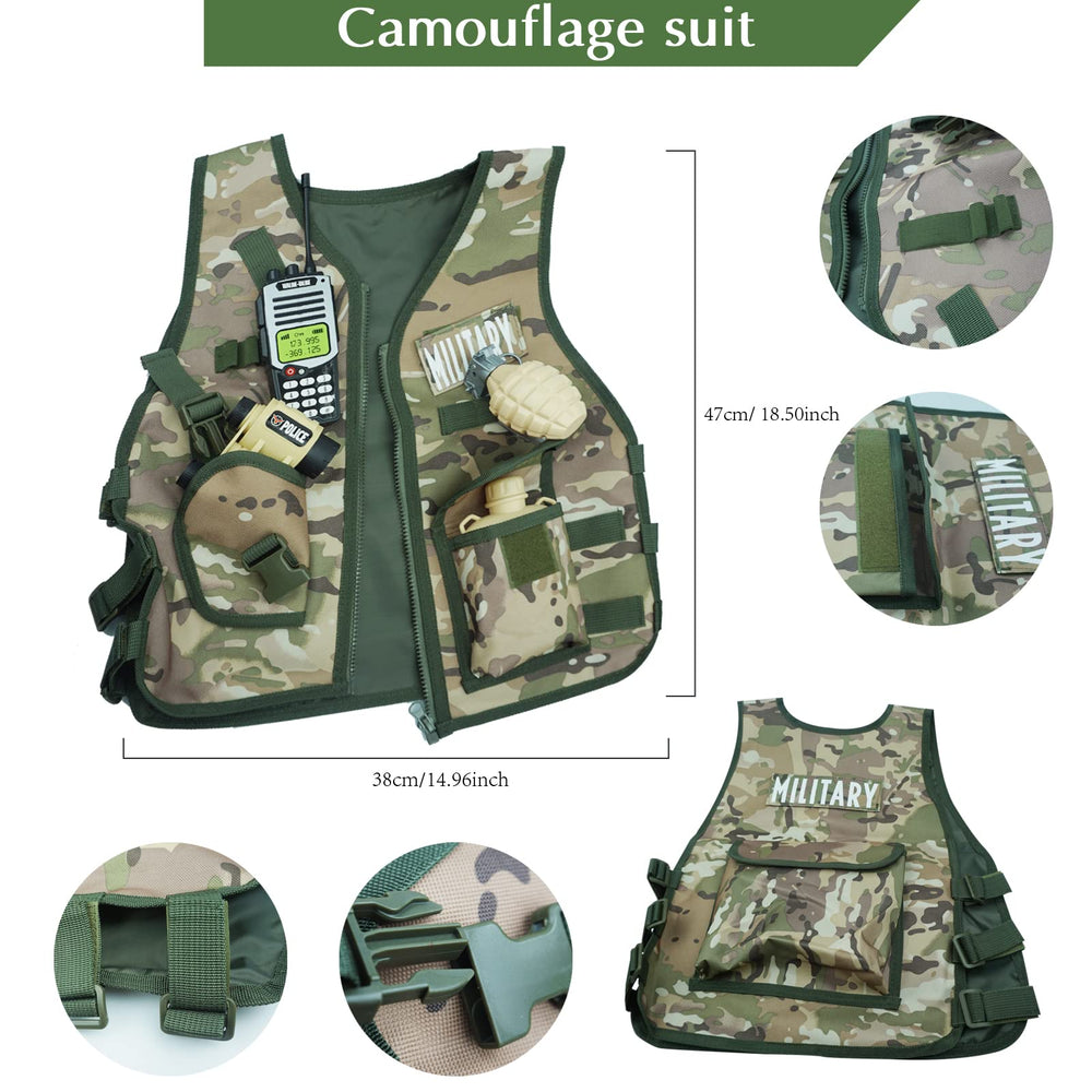 RedCrab Kids Army dress-up set, a complete 12-piece role-play kit