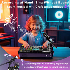 RedCrab DJ Mixer LED lights create a visual ambiance for young performers.
