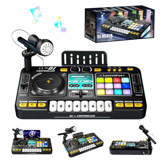 RedCrab Kids DJ Mixer Turntable Controller boosts imaginative music creation and rhythm.