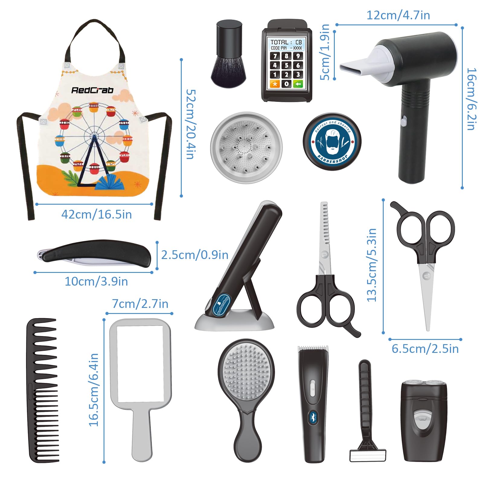 RedCrab Shaving Kit storage bag keeps accessories organized after pretend sessions.