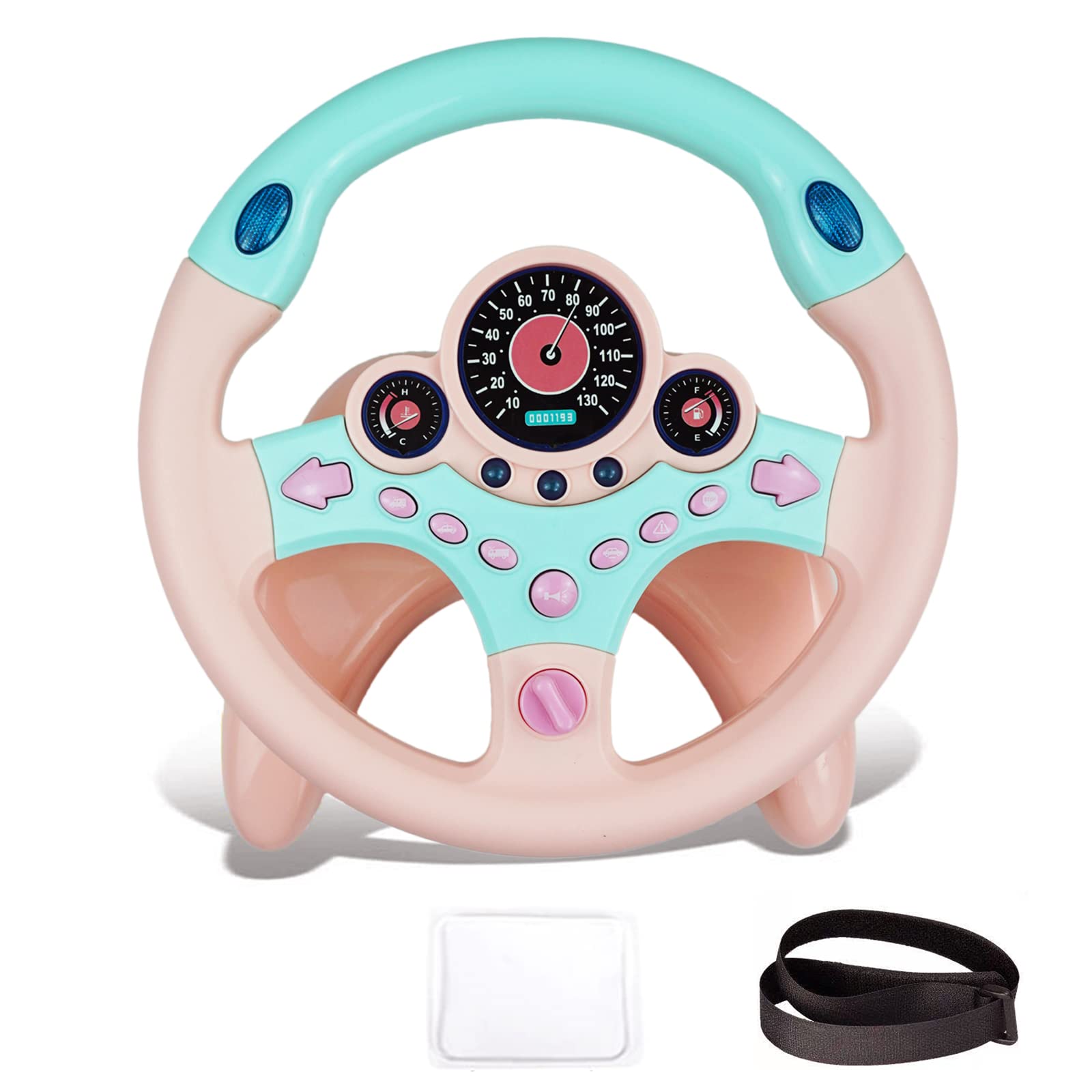 RedCrab steering wheel toy with lights and music sparks imaginative driving play.