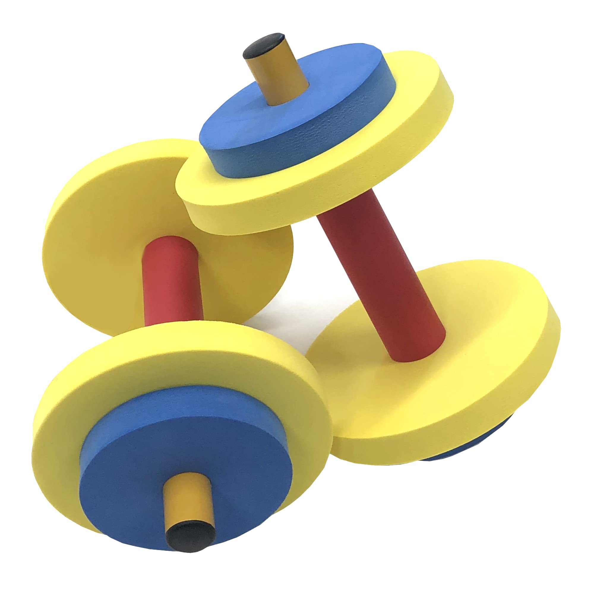 Brightly colored bars from Redmon For Kids Dumbbell Set, ideal for light home workouts.