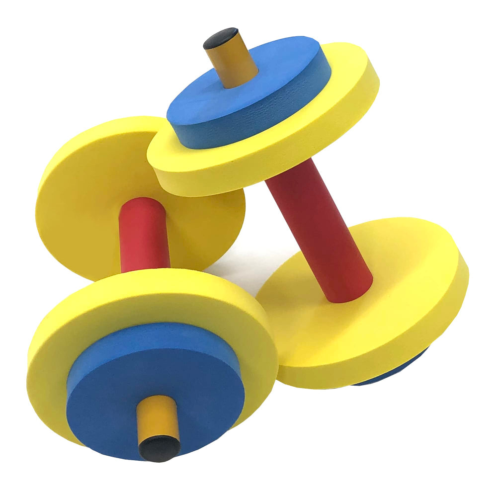Brightly colored bars from Redmon For Kids Dumbbell Set, ideal for light home workouts.