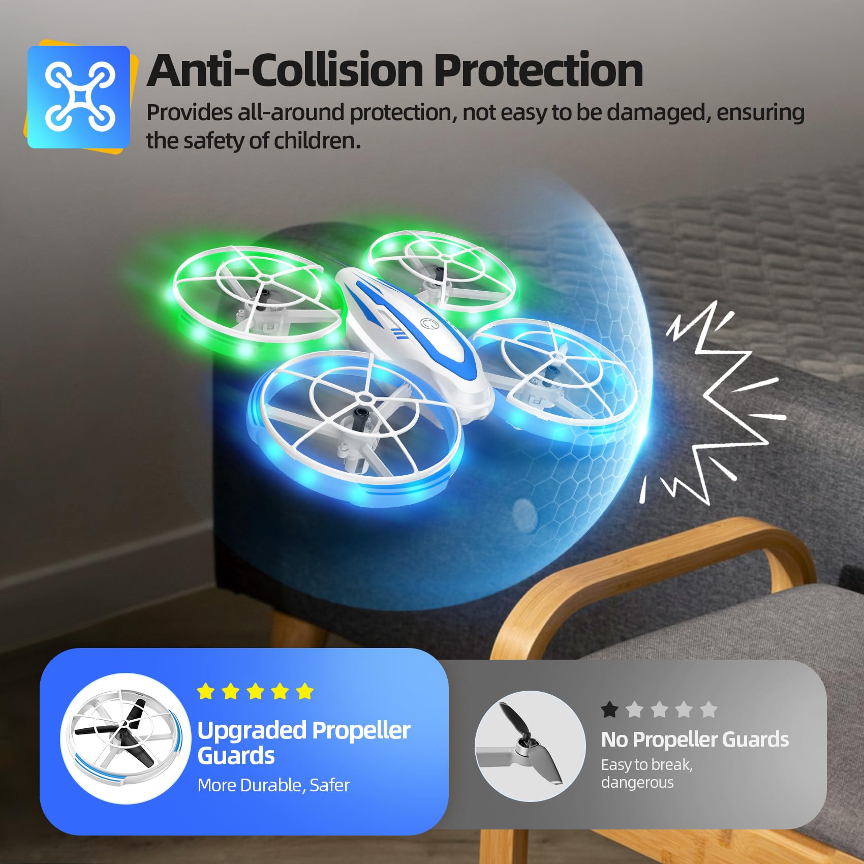 Redrie C68 drone with altitude hold for stable indoor hovering.