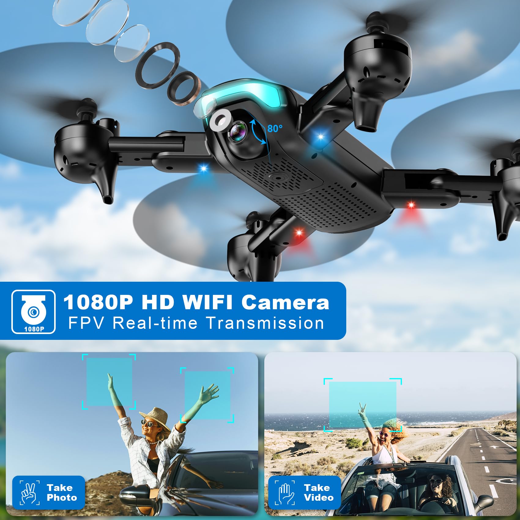Redrie drone foldable design for easy portability and storage