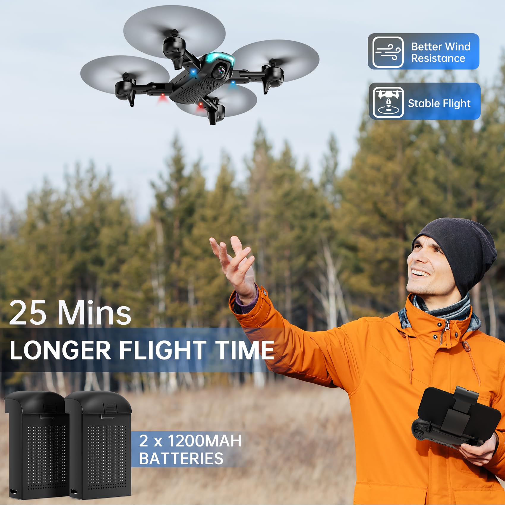 REDRIE Drone gestures selfie feature enables hands-free selfies with the camera