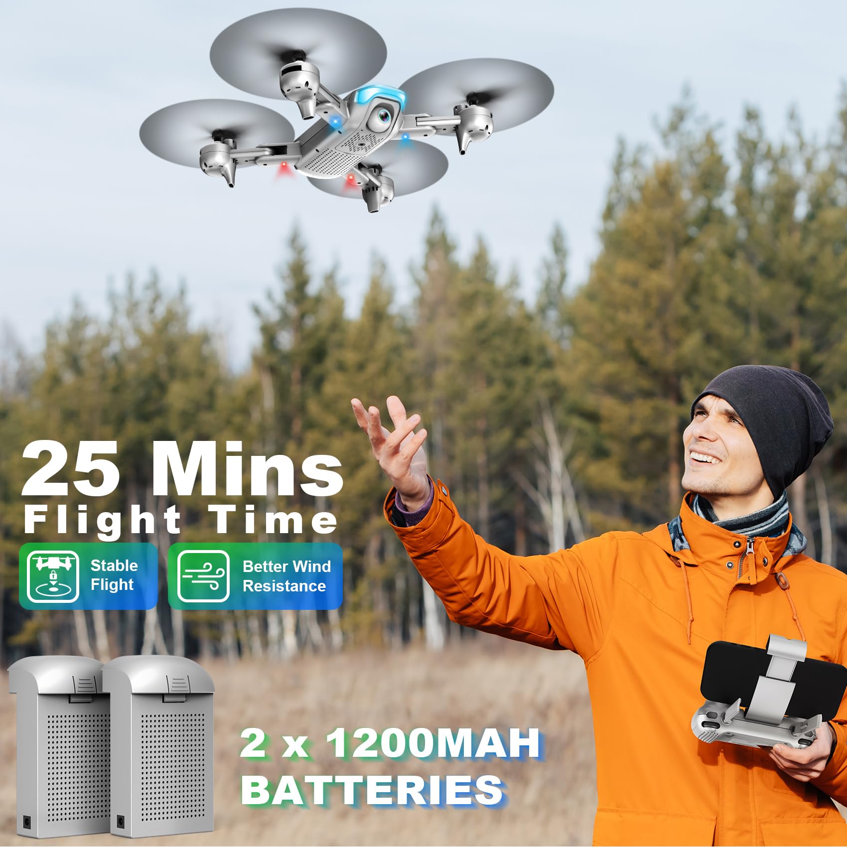 REDRIE JY02 drone folded with case, ideal gift-ready and portable.