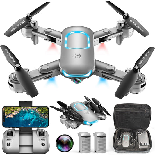 REDRIE JY02 drone front view highlighting compact foldable design for easy travel.