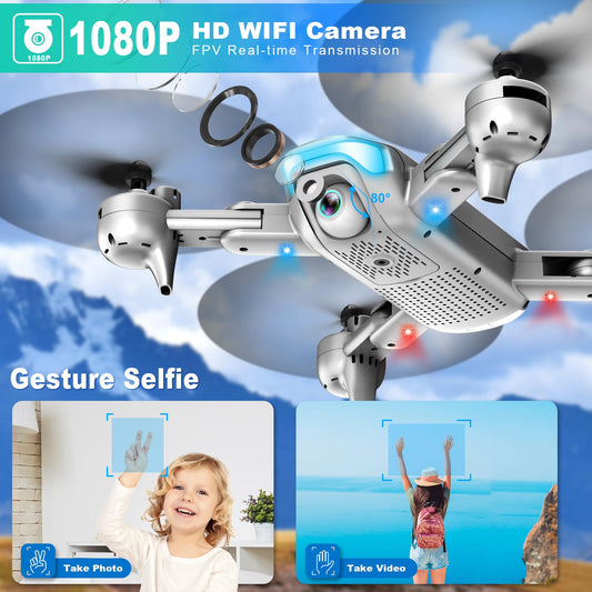 REDRIE JY02 drone top view with dual batteries for extended flight time.