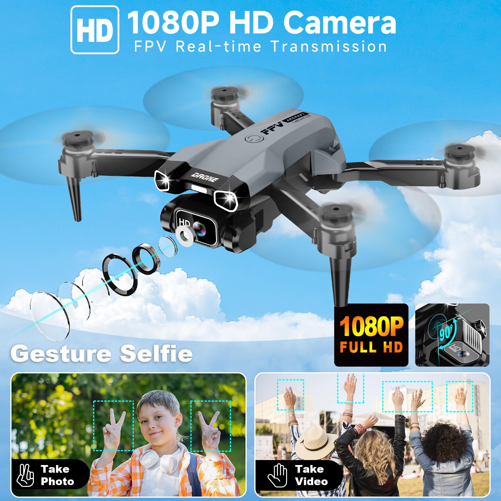 Redrie X29 drone with vibrant LED lighting for night flights.