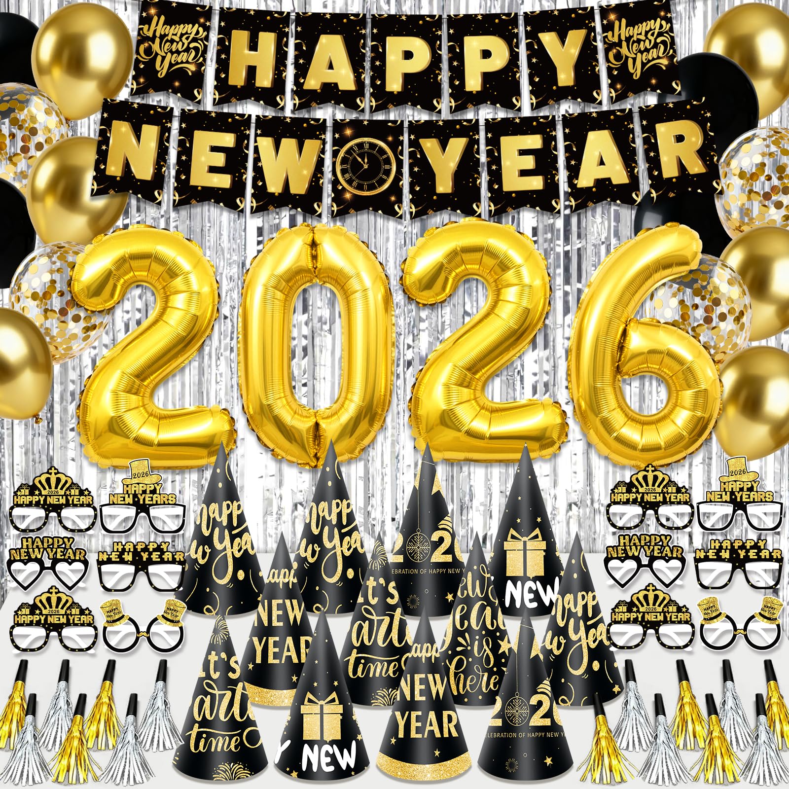 REDWORD happy new year banner 2026 for vibrant NYE photos and party branding