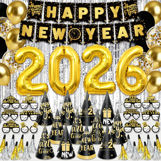 REDWORD happy new year banner 2026 for vibrant NYE photos and party branding