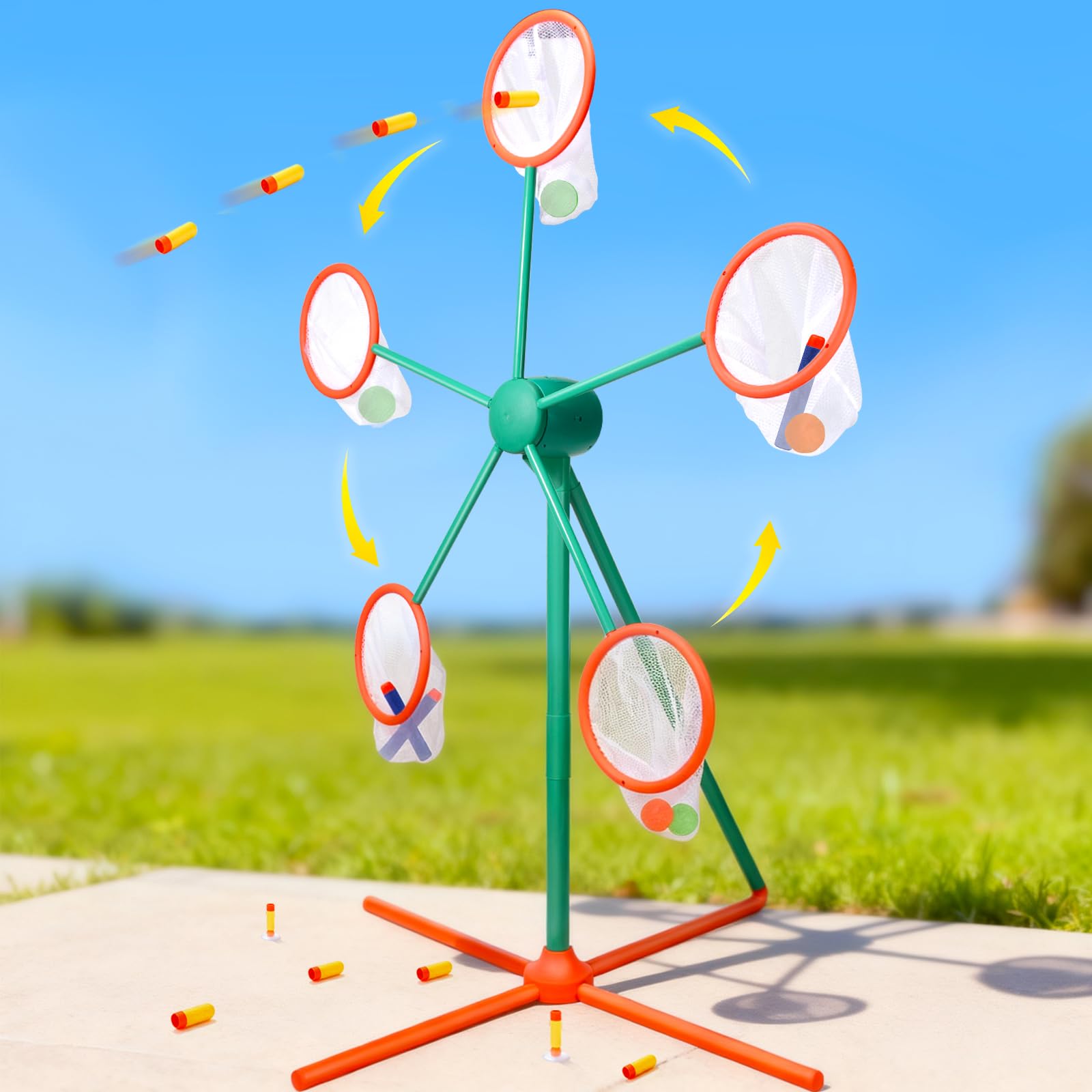 ReechTree windmill rotating target in motion for kid-friendly aim practice.