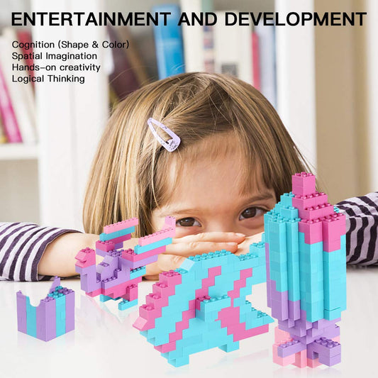 Reenwee Building Bricks Set colorful bricks close-up highlighting variety for kid projects.