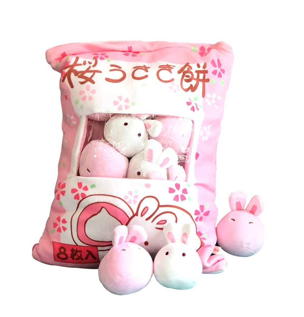 REFAHB cute plush pillow bunnies in decorative pouch – cozy decor for couch