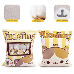 REFAHB Removable kitten toys inside pillow; easy to remove for play or decor.